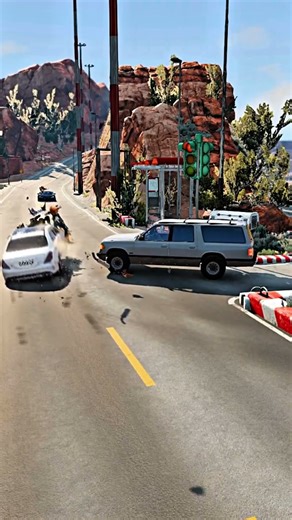 Realistic Highway Car Crashes #223