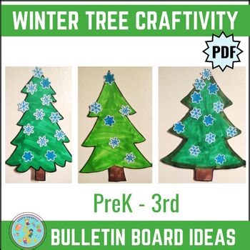 December Tree Craftivity | WINTER BULLETIN BOARD ideas | Snowflake coloring page