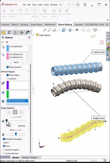 Bellows Design in SolidWorks | Deform + Pipe + Shell Method #shorts