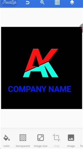 AK Logo Design in Pixellab 🔥 | Amazing 3D Letter Logo #Shorts