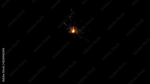 Footage of a sparkler burning, on black background. Easily inserted into any picture, just choose SCREEN as your transition mode.