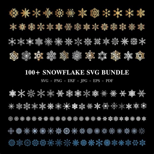 100+ Snowflake SVG Bundle, Winter Clipart (digital Download) - Etsy