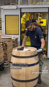 How to make a wine barrel head?👇Here it is 💾 But first, LIKE & SAVE this wine knowledge so you can come back to it! During the barrel-making process, putting a barrel head on is almost the last stage of barrel-making. To put a head on, the barrel has to go through a process called “cutting the croze.” The croze is the portion of the barrel where the head fits into the sides. We cut a croze on a barrel using a specialty blade, which creates a chamfer. #barrel #wset #wineeducation #napavalleywin