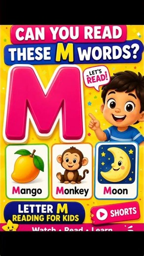 Can You Read These M Words? | Letter M Reading for Kids #shorts