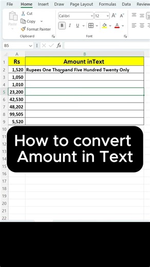 Number to word #excel #tech #exceltips #tips #finance