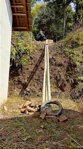 ide cerdas memindahkan bata dari tempat yang tinggi ke tempat yang rendah