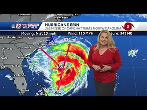Hurricane Erin stronger, may become a Category 3 later today into Thursday; Wednesday, August 20 ...