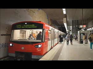 Germany, Nürnberg, U-Bahn ride from Rathenauplatz to Wöhrder Wiese