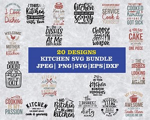 Kitchen SVG Bundle: Baking & Cooking Designs - Cricut, Silhouette (digital Download) - Etsy