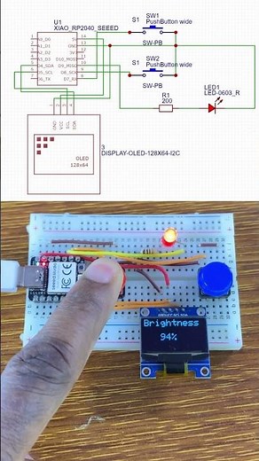 LED brightness control with XIAO RP2040 #xiaorp2040 #arduino #engineering #diy