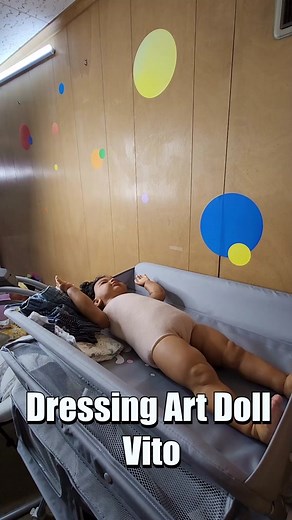 Reborn baby boy getting dress in outfit of the day