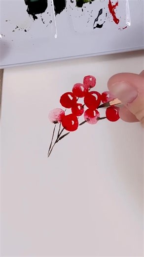 How to paint winter berries! | Emma Jane Lefebvre