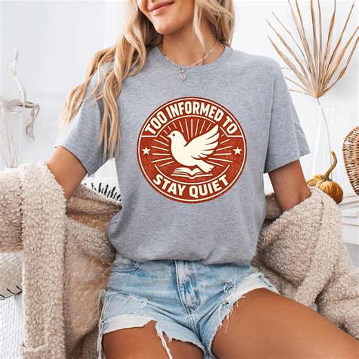 Librarian Badge Shirt, Vintage Dove Book Protest Tee, Activism Apparel - Etsy