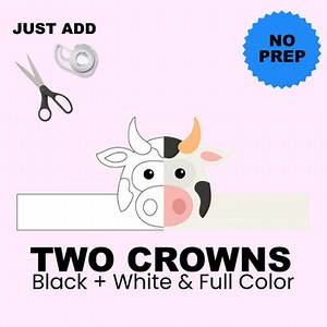 Cow Crown / Party Hat / Mask / Costume / Animal / Headband ** Two Crowns **