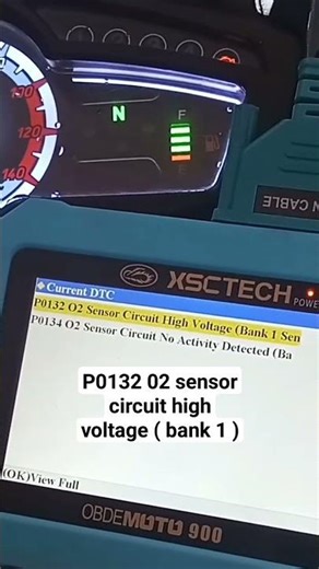 OBDE scanner detected | P0132 02 sensor circuit high voltage (bank-1) check engine 👈 | motorcycle