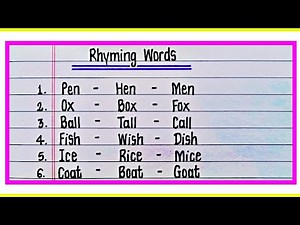 30 Rhyming Words | Rhyming words In English | Rhyming words list | Rhyming words example