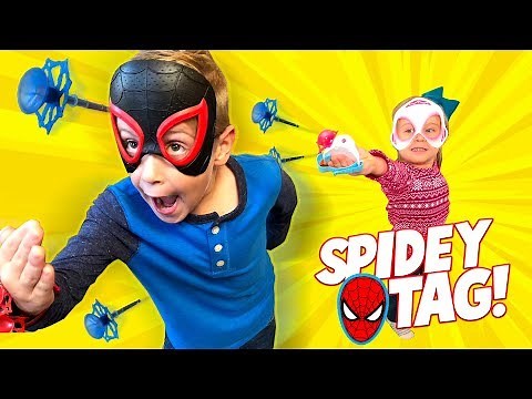 Spider-Man Web Shooters Tag! Into the Spider-Verse Mission Gear | K-CIty