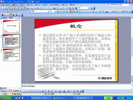 用友T3标准版产品培训-生产加工处理与产成品处理概述