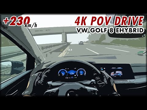 2021 VW VOLKSWAGEN GOLF 8 1.4 eHybrid (204 HP) - 4K POV TEST DRIVE Onboard Top Speed Rabbit Autobahn