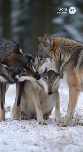Pack's Comfort: Wolves Offer Solace in a Moment of Need
