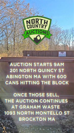 GRAHAM WASTE COMPLETE DISPERSAL: TWO LOCATIONS, ONE DAY SATURDAY, NOVEMBER 22ND | 27 TRUCKS 1,100 CONTAINERS After more than 30 years serving Eastern Massachusetts, Boston, and Southern New Hampshire, Graham Waste is selling its entire fleet at auction. HOW THIS AUCTION WORKS: 📍 LOCATION #1: ABINGTON - 9:00 AM START 201 North Quincy St, Abington, MA Registration opens at 8:00 AM Auction starts at 9:00 AM 600 containers sell here (organized by condition and size) 📍 LOCATION #2: BROCKTON - IMMED