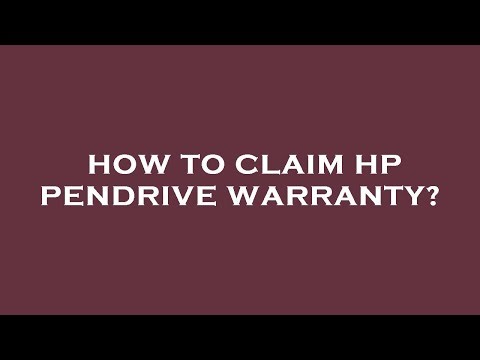 How to claim hp pendrive warranty?