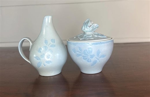 Vintage Red Wing Pottery “blue Shadows” Creamer & Sugar Bowl Set • American Pottery • Cottagecore • Minimalism - Etsy UK