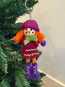 Handmade Felt Doll Keychain | Colorful Wool Felt Girl Keyring, Bag Charm, Gift - Etsy