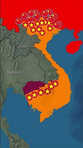 Indochina war in map animation using geolayers and after effects #geolayers #history