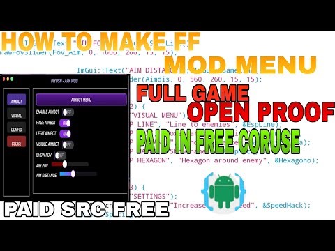 How to make free fire Mod menu || paid src Free।FF & FF Max in AIDE Pro