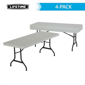 Lifetime 6' Commercial Grade Stacking Folding Table, 4 Pack - Samsclub.com