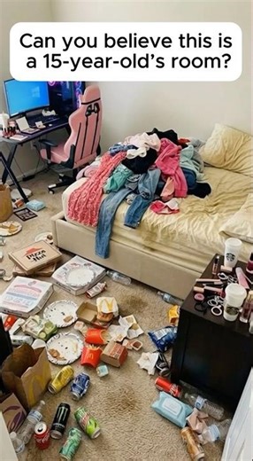 I Cleaned a 15-Year-Old Girl’s Room — You Won’t Believe the After! 😱 #cleaning #satisfying