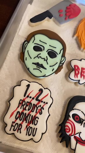 Custom Halloween Theme Birthday Cookies