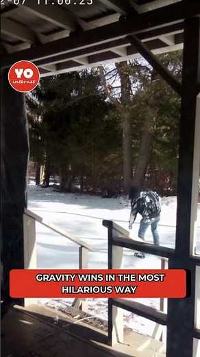 Man Slips on Ice in Hilarious Winter Fail — You Won’t Believe It ❄️😂