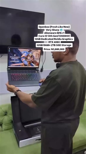 Hp | Acer | Alienware | Asus | MSi Gaming Laptops in lagos | Alienware M16 R1 HighEND Gaming Laptop🥶🥶 16inch QHD+ (2560 x 1600) 240Hz Display Intel Core i9 13900HX (24cores, 32CPUs, @2.20GHz) 32GB... | Instagram