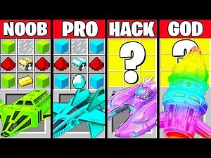 Minecraft Battle: SUPER SPACESHIP CRAFTING CHALLENGE - NOOB vs PRO vs HACKER vs GOD Funny Animation