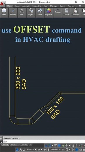 How to Offset in AutoCAD MEP | HVAC Drafting | HVAC Ducting | AutoCAD Tutorials | #autocad #shorts