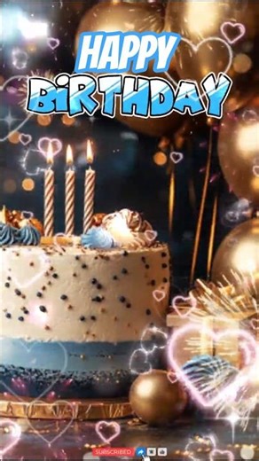 Beautiful Birthday Cake Animation with Balloons and Fireworks #happybirthday #4kbackground