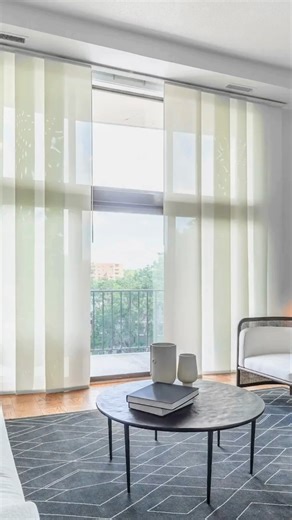 A sleek solution for large windows and sliding doors. 🚪📏 Panel tracks glide smoothly and look stunning in modern spaces. 🌟 Book your consultation to see fabric and color options ↪️ https://bit.ly/4n1hwT3 | Budget Blinds of Mechanicsville