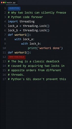 You Wrote This Bug Too: Why two locks can silently freeze Python code forever