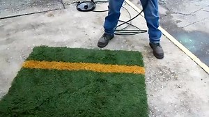 You can paint over the markings with a latex-based paint that you can color match at your local hardware store. | Fort Wayne Turf Recyclers