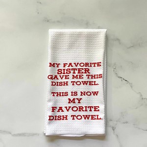 Funny Sister Waffle Weave Kitchen Towel: Microfiber Tea Towel - Etsy