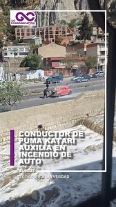 76K views · 1.2K reactions |  Un conductor del bus PumaKatari ayudó a apagar un incendio vehicular en plena Av. Costanera, en La Paz. Usó el extintor del bus para socorrer al dueño del auto en llamas. Su rápida acción evitó una tragedia y fue reconocida por vecinos. ‍  WhatsApp  https://whatsapp.com/channel/0029Va7C0epA2pL4r3PiKa1F #lapaz #pumakatari #solidaridad #incendio #emergencia | Go Communication Bo | Facebook