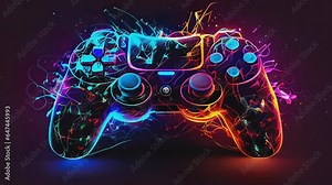 abstract video game controller artwork infinity loop video Stock Video