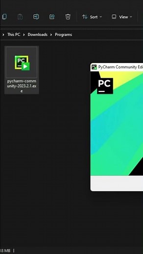 تحميل وتثبيت محرر البايثون Pycharm في دقيقة 🔥 #shorts #شورت