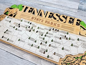 Tennessee State Parks Tracker Map: Hiking Adventure Art Print - Etsy