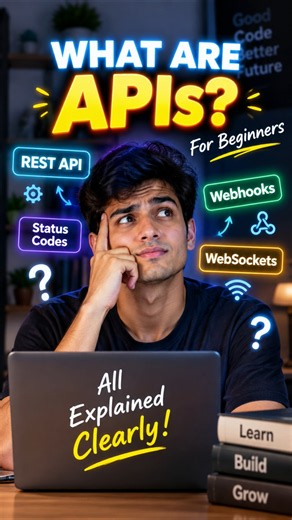 APIs Explained for Beginners 🚀 | REST API, Webhooks & WebSockets #shorts #telugu #api #restapi #code