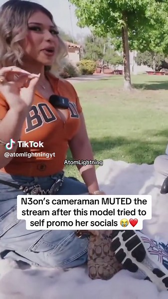 N3on’s cameraman MUTED the stream after this model tried to self promo her socials 😭❤️ #n3on
