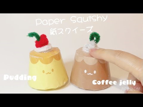 Tutorial [Paper Squishy] Pudding and Coffee Jelly Template Free Download