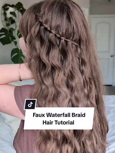 Easy Faux Waterfall Braid Hair Tutorial for Any Hair Type